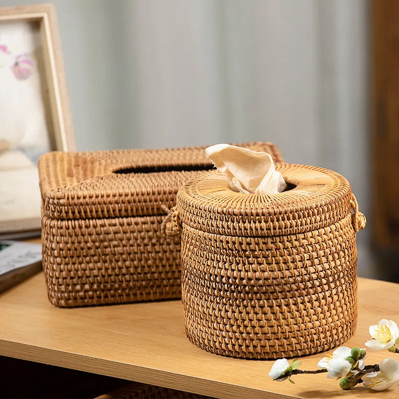 Rattan Tissue Box