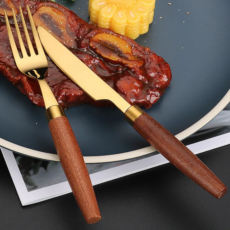 Wooden Handle Cutlery Set