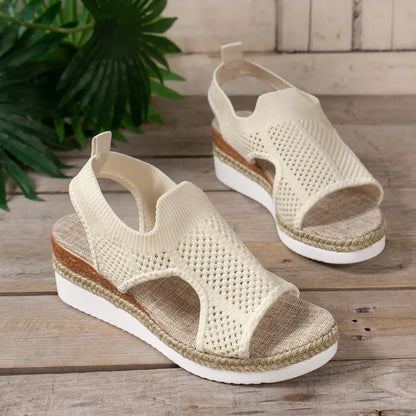 Chic Summer Mesh Wedge Sandals