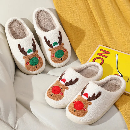 Festive Cozy Elk Slippers