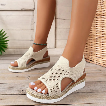 Chic Summer Mesh Wedge Sandals