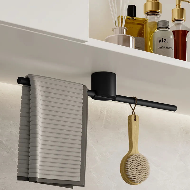 Sleek Matte Black Towel Holder