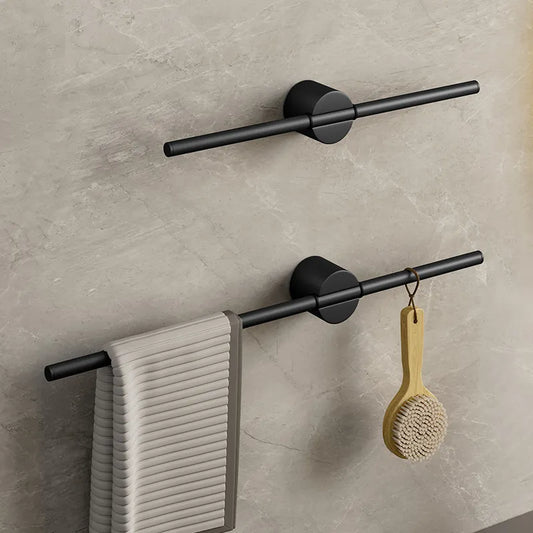 Sleek Matte Black Towel Holder