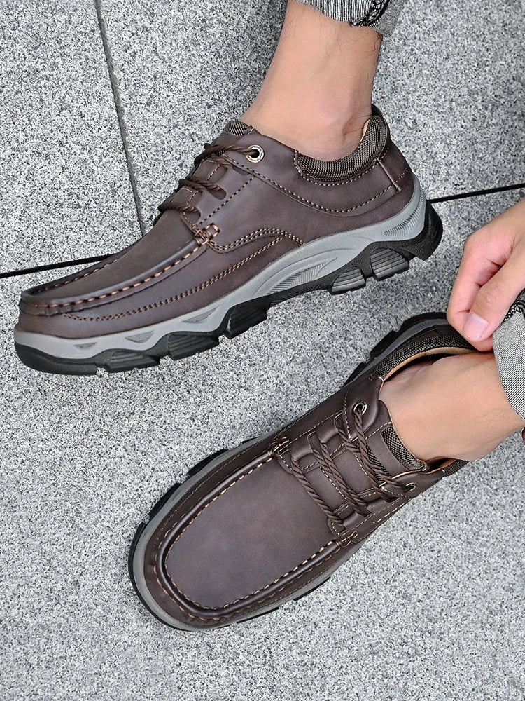 Calro- Mens Moc Toe Lace-up Sneakers